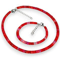 Red Ethiopian Fire Opal Bracelet & Necklace Set – Natural Welo Opal Jewelry Set
