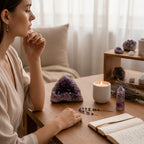 Ascendancy Gems Celestial Amethyst Earrings with genuine amethyst gemstones and celestial-inspired design.