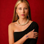 Ascendancy Gems Celestial Amethyst Collection: gold-tone bracelet with amethyst, ring with amethyst, and dangling earrings with amethyst.