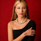 Ascendancy Gems Celestial Amethyst Collection: gold-tone bracelet with amethyst, ring with amethyst, and dangling earrings with amethyst.