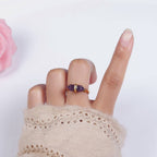 Ascendancy Gems Celestial Amethyst Ring with a raw purple amethyst gemstone set in a gold-tone band.