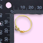 Ascendancy Gems gold plated sterling silver adjustable ring with moonstone and crescent moon design.