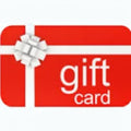 Ascendancy Gems gift card featuring a vibrant red background with a white ribbon and bow design.