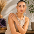 Ascendancy Gems Celestial Rose Quartz Collection: bracelet, ring, and earrings with pink crystals and gold-tone accents.